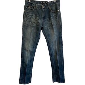 GS115 Distressed Denim Studded Mens Jeans
